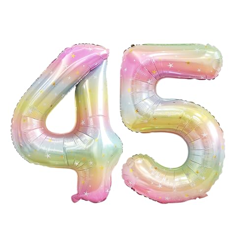 40インチ 大きい 数字 バルーン 45 レインボー 星空 ナンバー バルーン 誕生日 数字 風船 約100cm ハッピーバースデー 前撮り 結婚式パーティー 記念日 ウェディング お祝い 飾り