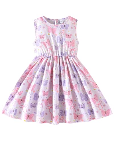 Image of Toddler Baby Girl Clothes Summer Dresses Floral Sleeveless Playwear Sundress Outfits Toddler Dress for Girls