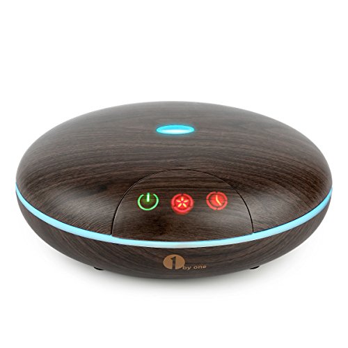 1byone 350ml Aromatherapy Essential Oil Diffuser, Ultrasonic Cool Mist Aroma Humidifier with 7 Color LED Lights, Waterless Auto Shut-Off and Timer