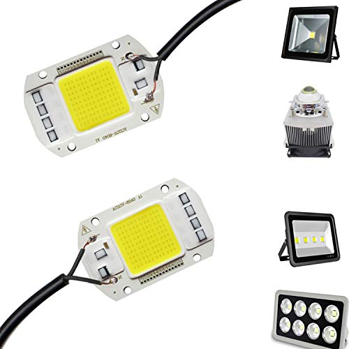 2PCS LED COB Chip 50W 110V White Light Engine Integrated Smart IC Driver