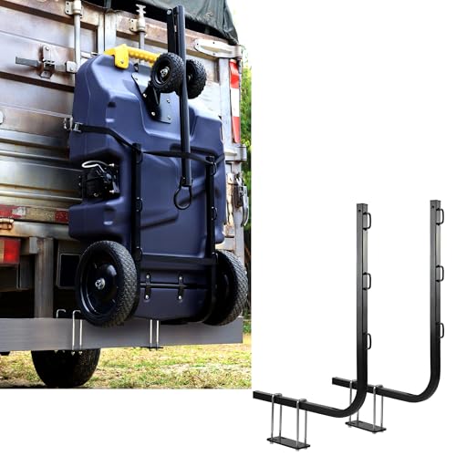 Image of RV Bumper Mount Tote Tank Holder Carrier Heavy Duty Steel Support with Straps