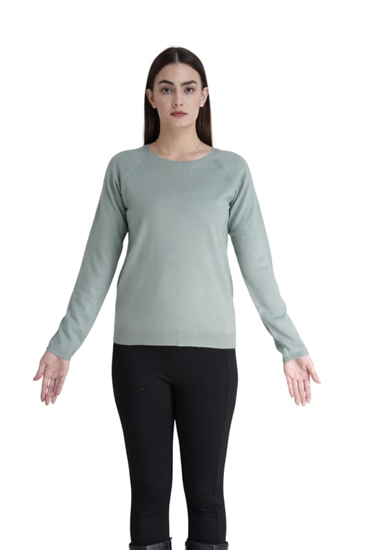 Women Raglan Sleeve Knit Sweater - Sap Green-image-0