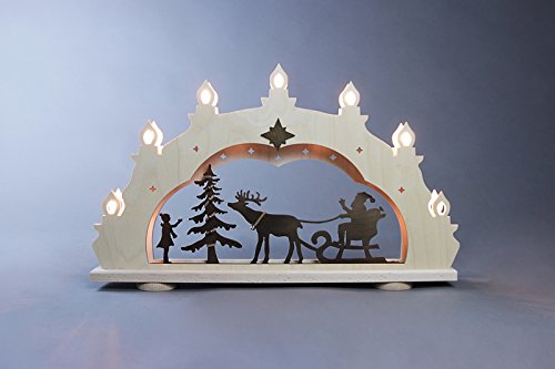 Voûte légère 7 FLG en bois véritable sculpture Père Noël Rustique