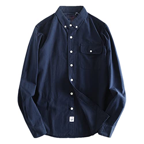 Chemise Oxford décontractée homme bleu marine XL pour le printemps