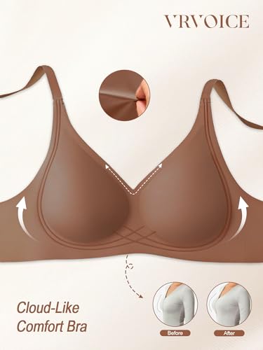 Image of Jelly Wireless Bras for Women No Underwire Push Up Seamless Full Coverage Bralettes Support Lift Everyday Bra