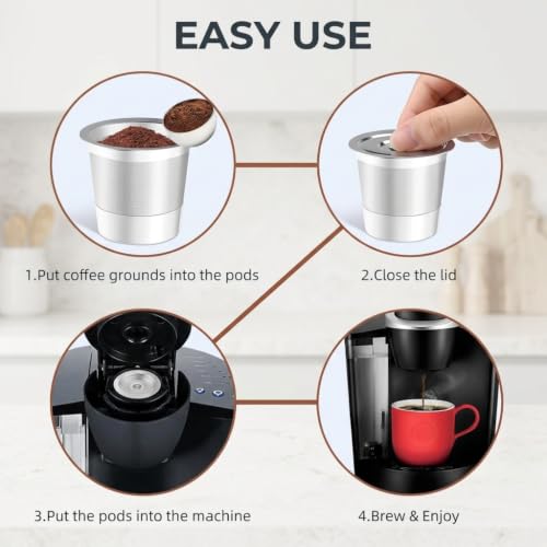 Image of Supvox Compatible with Keurig Coffee Machine, Reusable Stainless Steel K Cup, Food Grade 304 Stainless Steel Coffee Pod