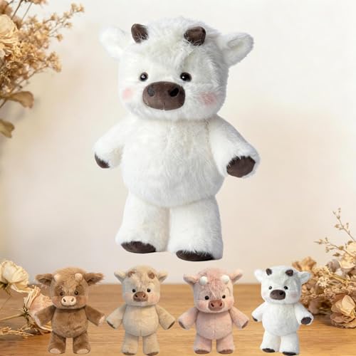 Peluche De Vache En Peluche, Adorable Animal En Peluches De Vache Courant À Fourrure, Jouet En Peluches À er De 17,7 Pouces, Jouet En Peluchess De Sanglier Pour Anniversaire, Maison De Vacances