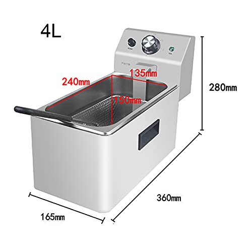 Friteuse électrique 4L-6L facile à nettoyer pour usage domestique et pro