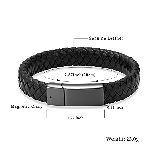 shajwo Cremation Jewelry Urn Bracelet for Ashes for Women Men Keepsake Memorial Cuff Bangle Braided Leather Wristband Bracelet2