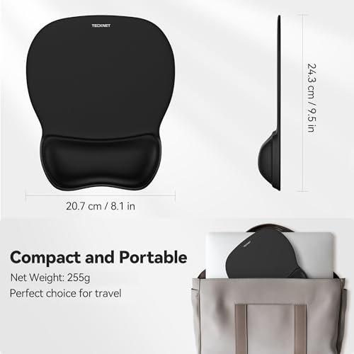 TECKNET Mauspad mit Gelkissen, ergonomisches Mousepad mit Handauflage – Ansicht 6