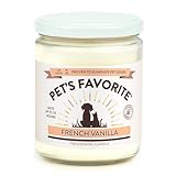 Pet's Favorite French Vanilla Candle for Pet Odor, Clean, Plant Based Air Freshener with a 70 Hour Burn Time Scented Pet Candle for Home
