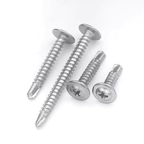 SYDARSYN Cross Pan Head Self Tapping Self Drilling Screws 304 Stainless Steel Wafer Head Phillips Sheet Metal Tek Screws M4.2x25mm (20 pcs) - Image 2