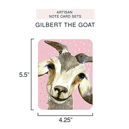 Image of Artisan Blank Note Cards by Studio Oh! - Rachel Brown Gilbert The Goat - Pack of 8 - 4.25 inch x 5.5 inch Printed Textured Art Paper Embellished with Foil Stamping Cards and Envelopes