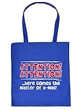 Cooles Christmas/ X-mas Motiv Happy Hipster Jutetasche/Einkauftasche/Weihnachtstüte: Attention! here comes the Master of X-Mas! - Goodman Design ®