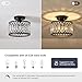 Pevfah Crystal Black Ceiling Light, Modern Semi Flush Mount Ceiling Lighting Fixture, Round Hallway Lighting Fixtures for Kitchen Entryway Bedroom Laundry Room, 1-Light, 9 Inch