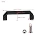 Mewutal 2PCS Aluminium Alloy Industrial Handles Rectangular Cabinet Pulls U Shape Toolbox Handles Reliable Drawer Knobs for Industry Home Bedroom Kitchen, with Screws (Black, 120mm/4.72