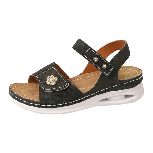 Sandalias Mujer- Sandalias Cuña Mujer Sandalias De Plataforma Caladas con Cierre De Calzado Cómodo E Informal para El Verano Básica