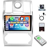2+64G Android Car Stereo for Chrysler 300 2004 2005 2006 2007 2008 2009 with 9 inch Touchscreen Support Apple Carplay/Android Auto/WiFi/GPS Navigation/Steering Wheel Control