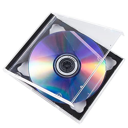 Maxtek 10.4 mm Standard Double (2 Discs Capacity) Clear CD Jewel Case with Black Tray, 100 Pack