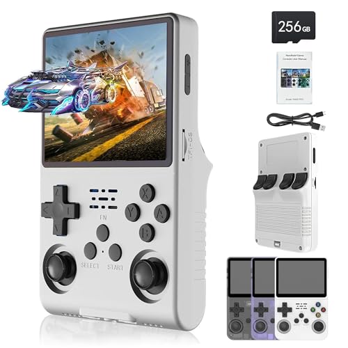 Videojuegos, Video On Demand LIKYO Consola de Videojuegos Retro Portátil 256GB + 30000 Juegos Clásicos Retro Portátil Consola de Videojuegos Retro Portátil (Blanco)