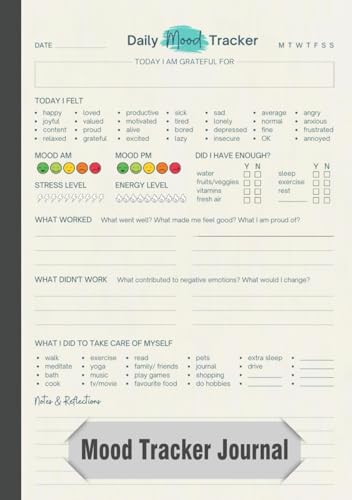 Mood Tracker Journal - Daily Mood Tracker Notebook | Daily
