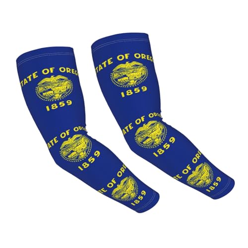 Dwerfsdf Oregon State Flag - Mangas de protección unisex para brazo largo para pesca, Negro, Talla única
