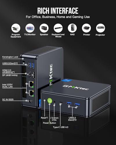 undefined GMKtec Mini PC, K7 Plus 13th Gen Intel Core i7-13620H (10C/16T, up to 4.9GHz), 32GB DDR5 RAM (16GB*2)/1TB PCIe SSD Mini Desktop Computer, i226V Dual LAN/USB-C/USB4.0/8K UHD/WiFi 6/BT5.2 の商品画像 5