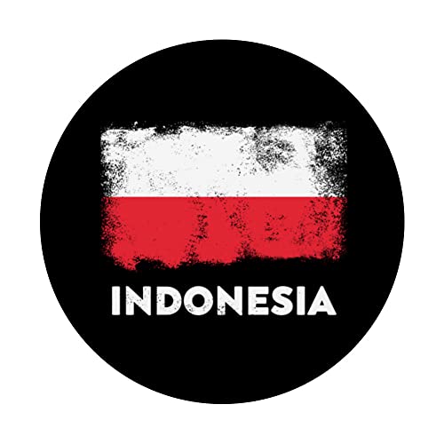 Indonesia Flag PopSockets Swappable PopGrip, Black - Image 3