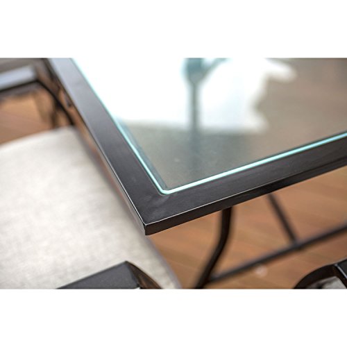 Hanover Lavallette 7-Piece Outdoor Dining Set In Gray With 6 Uv Protected Cushioned Chairs And Rectangular Glass-Top Table #TOP4