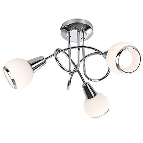 9 Watt LED Decken Strahler Chrom Lampe geschwungen Glas Spots satiniert Nino Leuchten 60230306 Cover