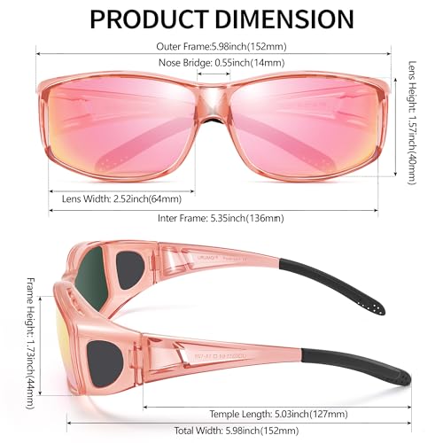 Image of URUMQI Polarized Sunglasses Fit Over Glasses for Men Women, Wraparound Sun Glasses UV400 Protection for Driving Fishing