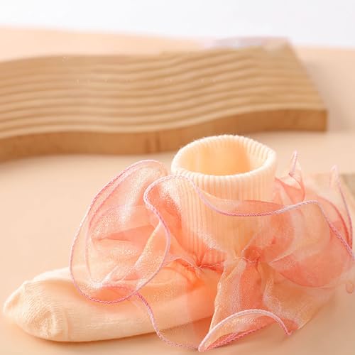Kid Girls Ruffle Socks Frilly Double Lace Princess Sock Casual Turn Cuff Ankle Socks Comfy Soft Toddler Girls Crew Socks2