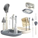 immagine prodotto Silicone Scovolino Biberon, Set Spazzole Biberon da Viaggio, Scovolino per borraccia, Bi-beron Strumento Lavaggio, Rastrelliera Asciuga B-iberon, Per La Pulizia B-iberon, Tettarella, Cannucce