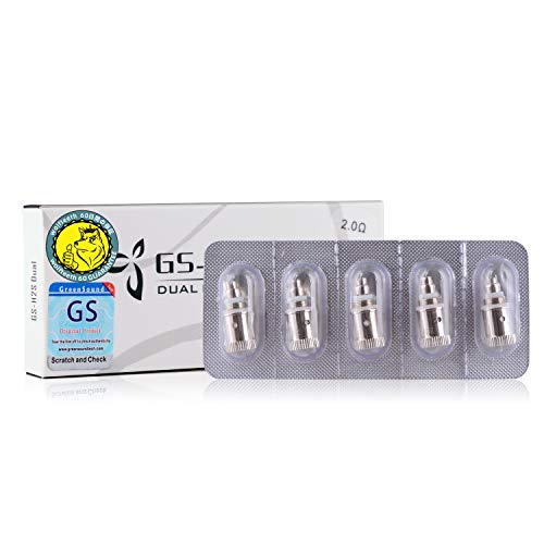 Wolfteeth 5 X Dual Coil Core Reemplazable 2.0ohmios para Reemplazo de atomizador GS H2S Clearomizer Compatible Sin Nicotina Ni Tabaco 1189 Cover