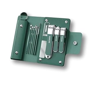 Nail Care Grooming Kit with Stainless Steel Manicure Pedicure Tools | Nail Clipper, Trimmer and File Set | Compact Travel-Friendly Grooming 10-in-1 Kit for Men, Women and Unisex Use