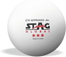 STAG GLOBAL 3 Star 40+ MM Table Tennis Ball - Special Edition Rome 2024, ITTF Approved, Durable Training & Tournament Balls (Pack of 12)