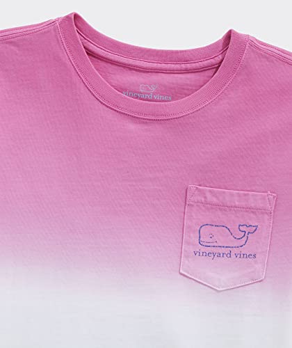 Vineyard Vines Girls' Watermelon Dip Dye Short-Sleeve Pocket Tee, White Cap #TOP2