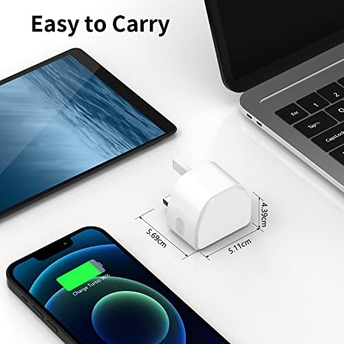TICCOLO 20W USB C Fast Charger Plug for iPhone 14/14 Plus/14 Pro/14 Pro Max 13/13 Mini/13 Pro/13 Pro Max 12 11, iPad Pro, AirPods Pro, PD UK Type C Wall Adapter USBC Power Delivery Charging Adaptor