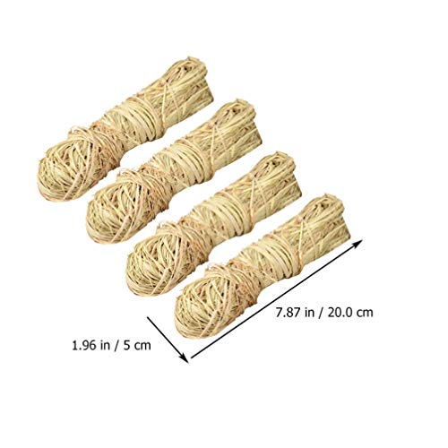 4 peças de fita de ráfia natural, fita de ráfia de Natal para artesanato e fita de embalagem