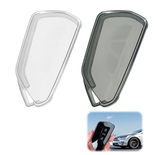 Car Key Cover Compatible with VW Golf 8 GTE GTI ID.3 ID.4 Seat Leon MK4 Tarraco Ateca Skoda Octavia 4 Cupra Formentor Born, transparent TPU key cover, 2-piece - Image 6