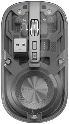 Portronics Toad 8 Transparent Wireless Bluetooth Mouse with Dual Wireless (BT + 2.4 GHz), Rechargeable Battery, Noise-Free Clicking, Show/Hide Desktop
