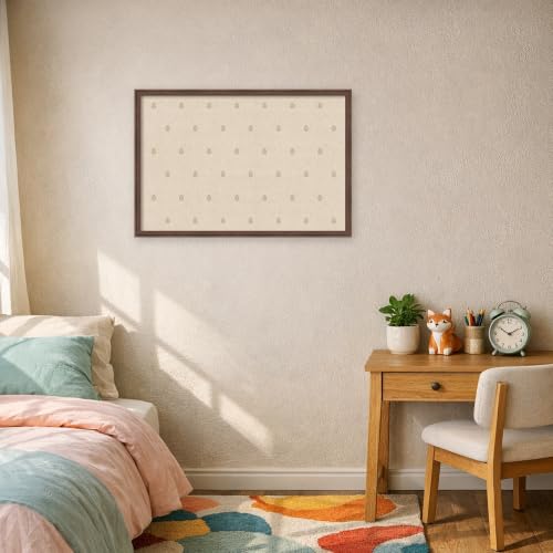 Kate and Laurel Framed Fabric Magnetic Board 38 x 26, Beige Botanical Block Print Printed Linen Casual Transitional Bulletin Board for Use as a Vision Board or Wall Organization, Florence Medium Brown - Image 4
