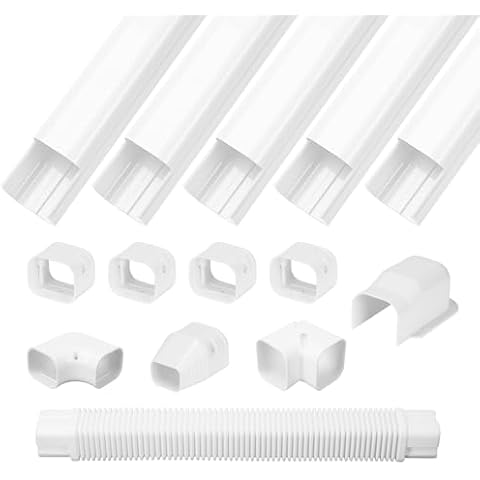OSMOFUZE 3" W 10Ft L Mini Split Line Set Cover Kit, Air Conditioner Decorative PVC Line Cover Kit for Mini Split AC and Heat Pumps Cover