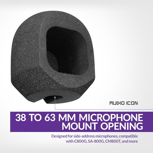 Soundbox C80 Cabina de Aislamiento para Grabación Vocal, Escudo Portátil para Micrófono con Filtro Antipop para Estudio, Espuma Acústica, C800G, WA-8000 Negro Clásico miniatura 7
