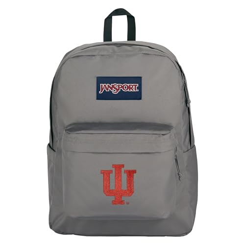 Image of JanSport NCAA Officially Licensed Backpack, Indiana Hoosiers, Superbreak Plus with Padded 15'' Laptop Sleeve, Spacious Computer Bag for Men & Women, Durable Daypack with Bottle Pocket, Graphite Grey