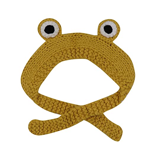 ANKOMINA Women Girls Frog Headband Hat Cute Crochet Knitted Winter Beanie Cap Big Eye Frog Earflap Ear Protective Photo Props4