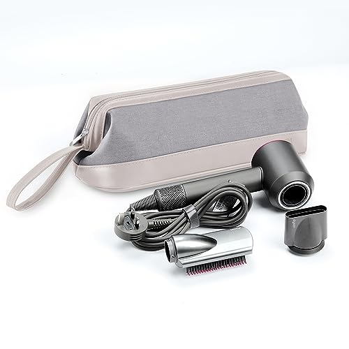 BAQRAXIA Reisetasche für Dyson Airwrap Glätteisen, Travel Bag for Dyson Supersonic Hair Dryer, Tasche für Shark FlexStyle Föhn Haartrockner, Hellgrau (Hellgrau)