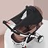 Universal Baby Stroller Awning Sunshade Summer Stroller Sun Cover UV Protection Sun Shade for Pram Pushchair Buggy Carrycot Waterproof Sun Rain Cover Parasol with Viewing Window for Travel Zoo Park