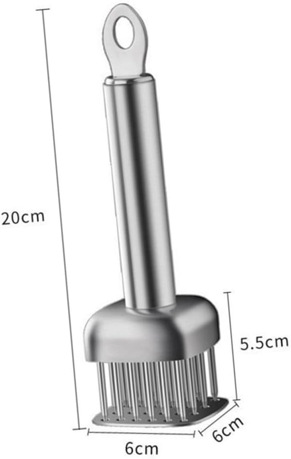 Gadpiparty Stainless Steel Meat Tenderizer Needle Tool with Non-skid Handle Kitchen Pounding Utensil for Beef Poultry Fish Kitchen Supply for Faster Juicier Cooking