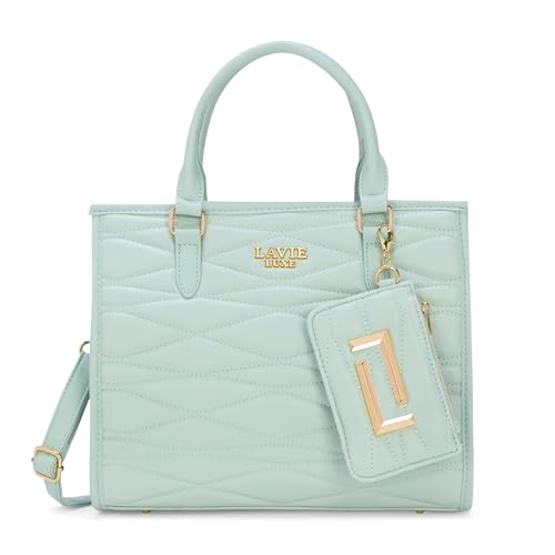 Image of Lavie Luxe Women's Lucie Quilted Large Box Tote Handbag | Tote Bag for Work | Ladies Purse | Stylish Shoulder Bag | Gift for Women